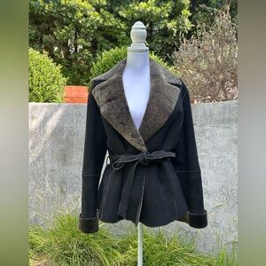 Lafayette 148 New York Shearling Two-Toned Jacket